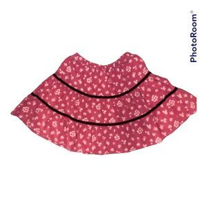 Mini Boden Pink Floral Velvet Trim Corduroy Skirt Size 5 to 6 Y
